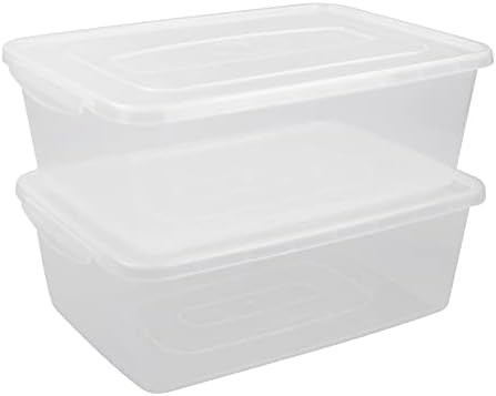 16 Quart Clear Storage Bin, Plastic Tubs with Lids Storage, 2-Pack