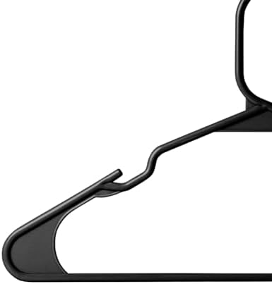 Plastic Hangers - 50 Pack, Durable Space Saving for Everyday Use and Dorm Room Essentials - Black