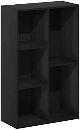 Furinno Luder 5-Cube No Tool Assembly Open Shelf, Blackwood