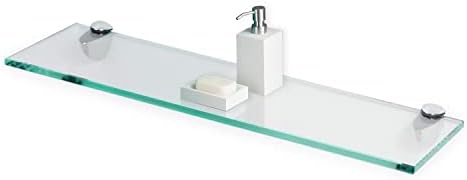 Fab Glass and Mirror Rectangle Floating Kit 6" X 36"-Clear Glass Shelf