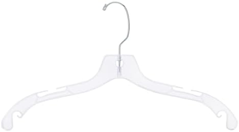 SSWBasics 17 inch Clear Plastic Dress Hangers (Case of 20)
