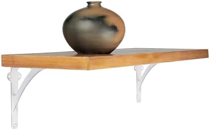 A29 Iron Wall Shelf Brackets, 7.38 x 9.88 in, Distressed White, Set of 2