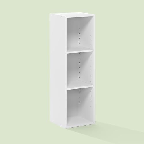 Hagen 3-Tier Narrow Bookshelf, Bookcase, Storage Cube, 10-inch Width, for Small Spaces, Living Room, Bedroom, Home Offic