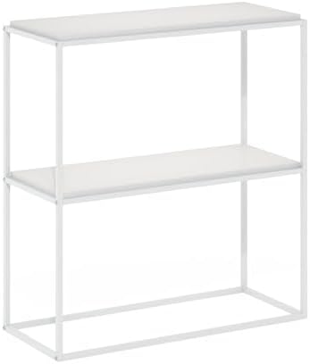 Furinno Moretti Modern Storage Shelves, 2-Tier Wide Stackable Book Shelf, Open Shelves, for Organization and Storage, Li