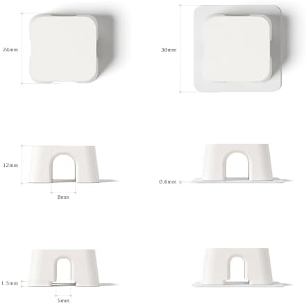Magnetic Cable Organizer – Desktop Multipurpose Cord Keeper & Cable Management Clip for Home & Office (White Block 20Pcs