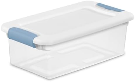 Sterilite 48-Pack Latching Box, Under Bed Storage Bins with Lids, Clear Plastic, 6 Quart - Heavy-Duty Organizing Contain