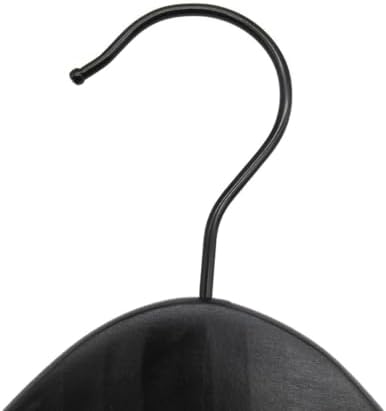 NAHANCO Wooden Shirt Hanger, 17" - Low Gloss Black with Black Hook (Pack of 100)