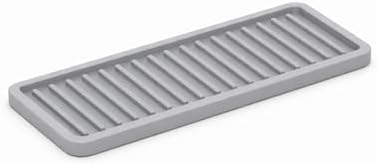 ZAPPOWARE Silicone Kitchen Sink Caddy Sponge Holder 11"x 4.33", Gray - Bathroom Vanity Tray Organizer, Kitchen Soap Tray