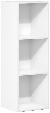 Furinno LUDER Book Shelf, 3-Cube Bookshelf, Bookcase, White