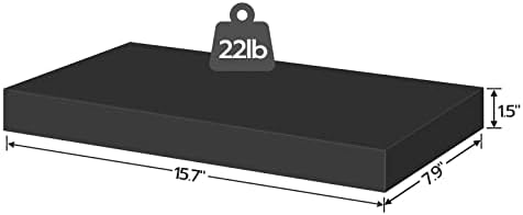 HOOBRO Floating Shelves for Wall, Wall Mounted Shelf Set of 2, 15.7" Hanging Shelf with Invisible Brackets, for Wall Dec