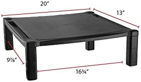 Kantek Extra Wide Single Level Height-Adjustable Monitor/Laptop Stand, 20-Inch Wide x 13.25-Inch Deep x 3 to 6.5-Inch Hi