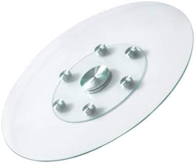 VEVOR 30 in Glass Lazy Susan Turntable, Tempered Glass Dining Table Centerpiece with 6 Rotating Wheels, 360° Smooth and 