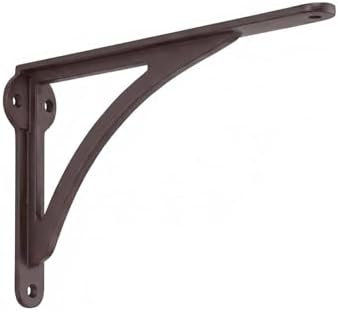 Khtumeware 100% Solid Brass Decorative Shelf Brackets, 10-inch Wall-Mounted Shelving Brackets, 2-Pack Oil Rubbed Bronze 