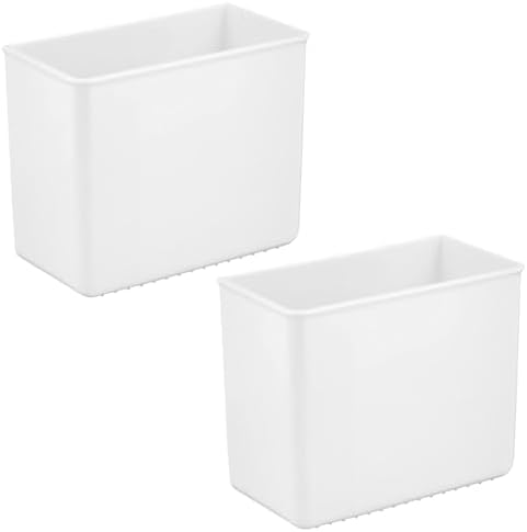 mDesign Plastic Adhesive Mount Storage Organizer Container for Kitchen or Pantry Wall Organization - Space Saving Holder