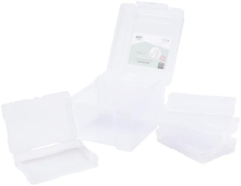 Vaessen Creative Storage Lid and 6 Small Transparent Tins Plastic Sorting Box for Storing Craft Accessories, Photos and 