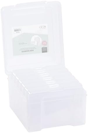 Vaessen Creative Storage Lid and 6 Small Transparent Tins Plastic Sorting Box for Storing Craft Accessories, Photos and 