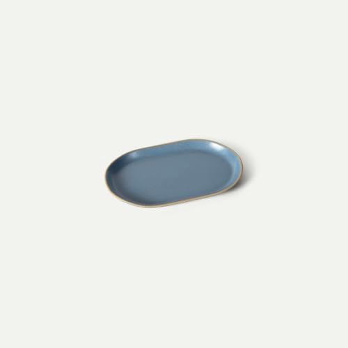 Mora Ceramic Decorative Tray - 9.4in Dish for Jewelry, Perfume, Makeup, Accessories, Candle, in the Bathroom Vanity, Bed