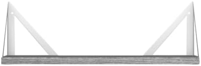 Wallniture Minori Gray Floating Shelves for Wall, Bathroom Shelves Over the Toilet Storage, Wood Wall Shelf for Bedroom, Living Room, Kitchen, Set of 3