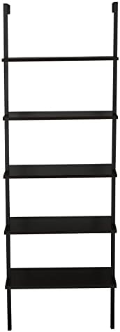 5 Tier Industrial Wall Mounted Bookshelf,Modern Ladder Bookcase Storage Organizer,Open Display Storage Rack,Plant Flower