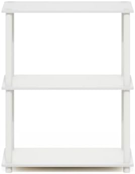 Furinno Turn-N-Tube Storage Shelves, 3-Tier Book Shelf, Corner Shelf, Toolless Open Shelves, for Organization and Storag