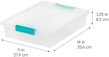 IRIS USA Storage Bins with Lids |Made in USA| 6 Qt - (4-Pack) - Clear