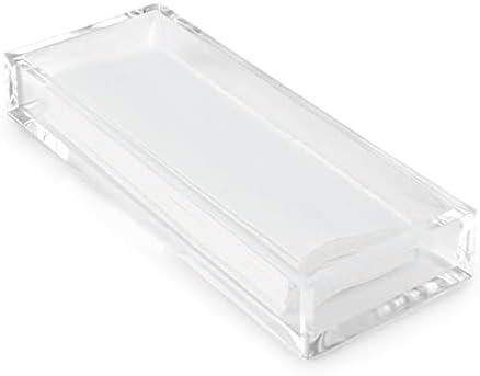 Huang Acrylic Clear Hand Towel Tray 11"x4" (10.5"x3.5" Internal) | for Bathrooms, Kitchens, Hosting, Picnics, Parties | 