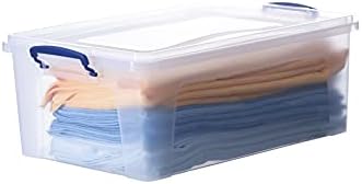Superio Clear Storage Box with Lid, 22 Quart Plastic Container Bins for Organizing, Stackable Crate, Organizer for Home,