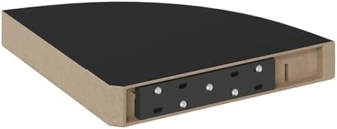 vidaXL Black Floating Corner Shelf - Durable Honeycomb MDF & Metal Material - Modern Design Invisible Mounting System - 