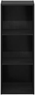 Furinno PASIR Book Shelf, 3-Tier Open Shelves Bookshelf, Bookcase, 9 x 12 x 32, for Living Room, Bedroom, Home Office, D