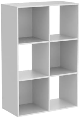 Fencer Wire 11-Inch Cube Storage Organizer Shelf w/Back, with Exterior Edge, Room Storage Shelves Divider, Bookcase, 6-C