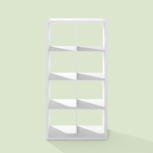 Bayan 8 Cube Storage Organizer, Bookshelf, Storage Shelf, with Open Back for Living Room, Bedroom, Home Office, White