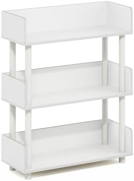 Furinno Turn-N-Tube 3-Tier Display Shelf, Storage Shelves, Book Shelf, Open Shelves with Rounded Corner Top Edges, for O