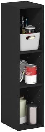 Furinno Fulda Book Shelf, 3-Tier Narrow Bookshelf, Bookcase with 8-in Width Storage Shelf, 9.3 x 7.9 x 31.5, for Living 