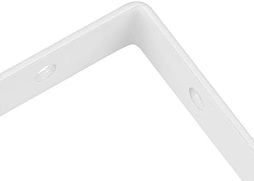 Acrux7 4 Pack White Steel Shelf Brackets 12x8inch - Heavy Duty L Brackets with Screws, White Metal Shelf Brackets - Perf