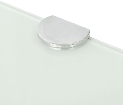 vidaXL Corner Shelf with Chrome Supports Glass White 9.8" x9.8