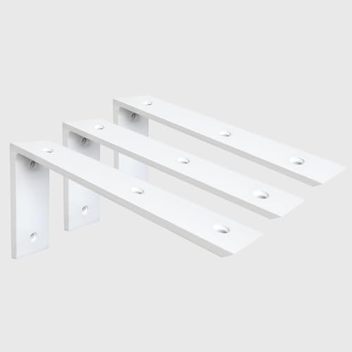 WINKER Countertop Support Bracket 3 Pack Heavy Duty 3/8" Thick Hidden L Shelf Bracket 18" x 8" x 2.5" Metal Corbels for 