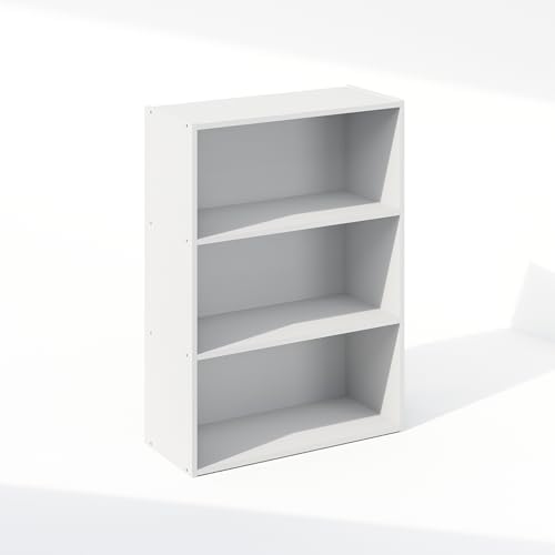 Furinno Simple Book Shelf, 3-Tier Bookshelf, Storage Shelves Bookcase, 9.7 x 23.7 x 31.5, for Living Room, Bedroom, Home