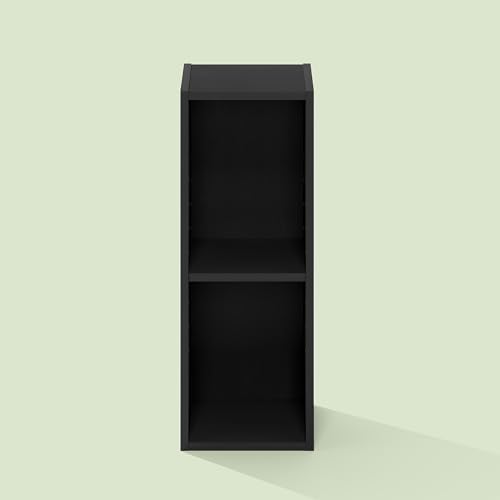 Hagen 2-Tier Narrow Bookshelf, Bookcase, Storage Cube, 8-Inch Width, for Small Spaces, Living Room, Bedroom, Home Office