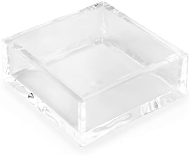 Huang Acrylic Clear Square Paper Napkin Holder | For Cocktails, Hosting, Picnics, Weddings, Parties | Long Lasting Premi