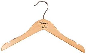 NAHANCO FG20014 Bridal Hanger, Natural Wood Hanger with Black Imprint (Flower Girl), 14” (1 piece)