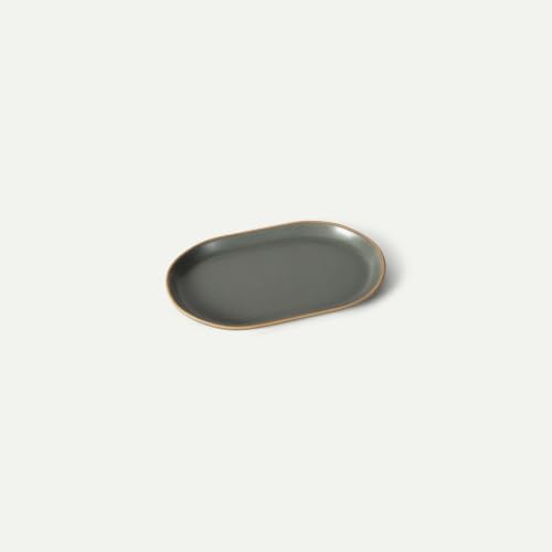 Mora Ceramic Decorative Tray - 9.4in Dish for Jewelry, Perfume, Makeup, Accessories, Candle, in the Bathroom Vanity, Bed