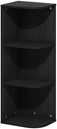 Furinno PASIR Book Shelf, 3-Tier Corner Bookshelf with Open Shelf, Standing Bookcase, 9.3 x 12 x 31.5 for Organization a