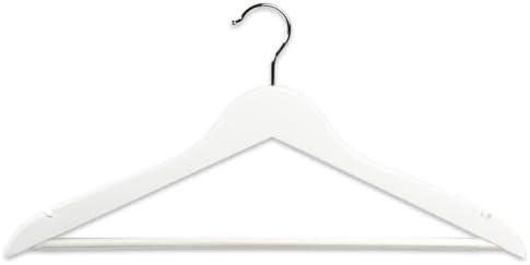 KESPER Shaped Clothes Hangers – Pack of 12, Material: Lotus Wood with Non-Slip Paint, Metal, Dimensions: 44.5 cm Wide, C