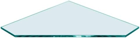 Dulles Glass 12" x 12" Pentagon Glass Corner Shelf - Shelf Only - Tempered - 3/8" Thick - Flat Polished Glass