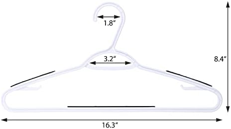 Plastic Clothes Hangers 30 Pack, Hangers with Grip Black