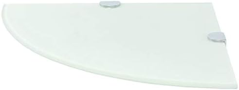 vidaXL Corner Shelf with Chrome Supports Glass White 9.8" x9.8
