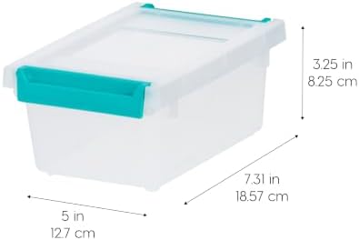 IRIS USA Storage Bins with Lids |Made in USA| 1 Qt - (6-Pack) - Clear