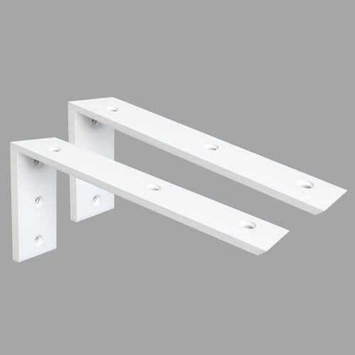 Countertop Support Bracket 2 Pack 18 Inch Heavy Duty 3/8" Thick White Granite Shelf L Bracket 18"x8"x2.5" Mantel Corbels