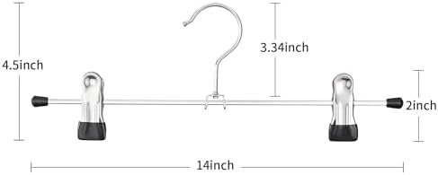Pants Hangers with Clips, Skirt Hangers,14 Inch 30 Pack, Black