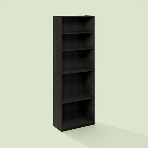 Frei Bookcases, Bookshelf, 71 Inch Tall 5 Tier Display Bookcase, with Adjustable Shelves, for Home Office, Living Room, 